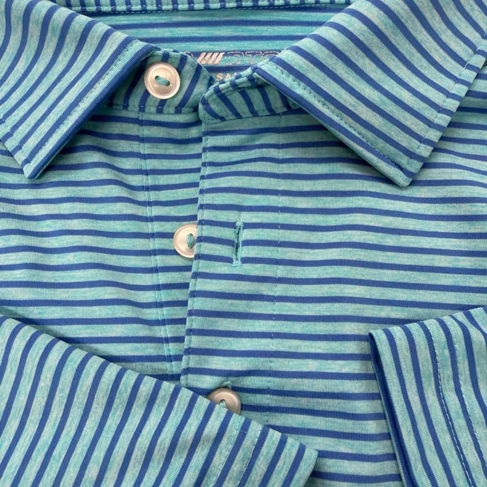 Vineyard Vines Aqua Striped Polo Shirt - Picture 10 of 14